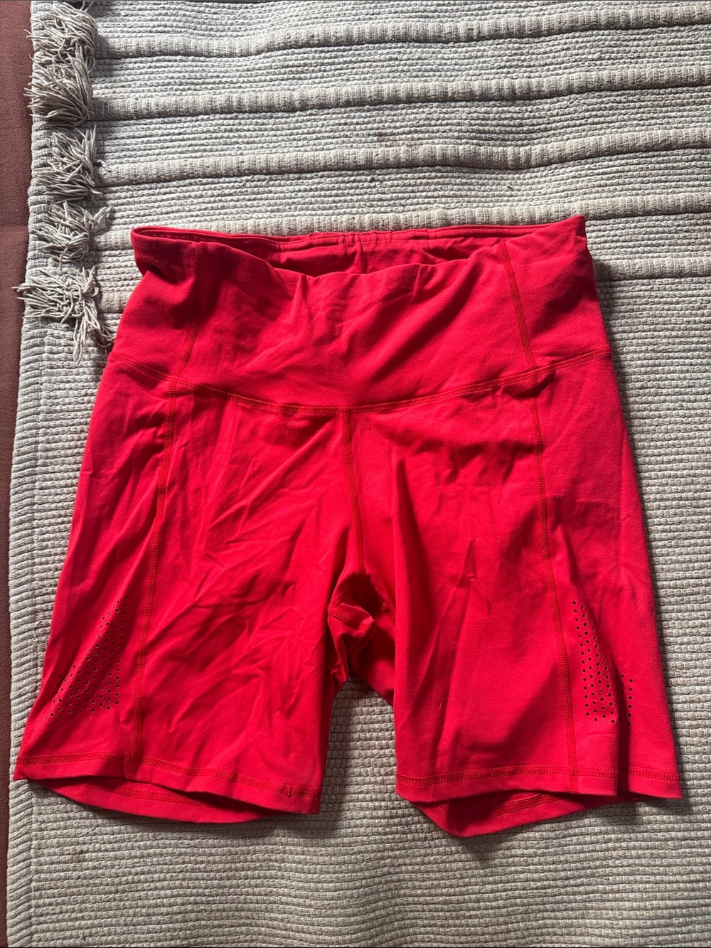 Stoic athletic Bike yoga Shorts bright tomato Fire Red like NEW women’s Large